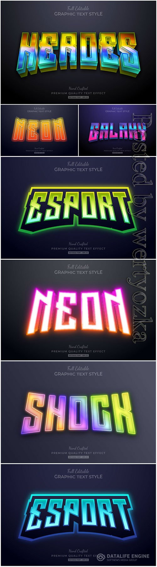 Vector text effect in style 3d