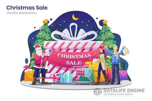Christmas Sale Flat Illustration - Agnytemp