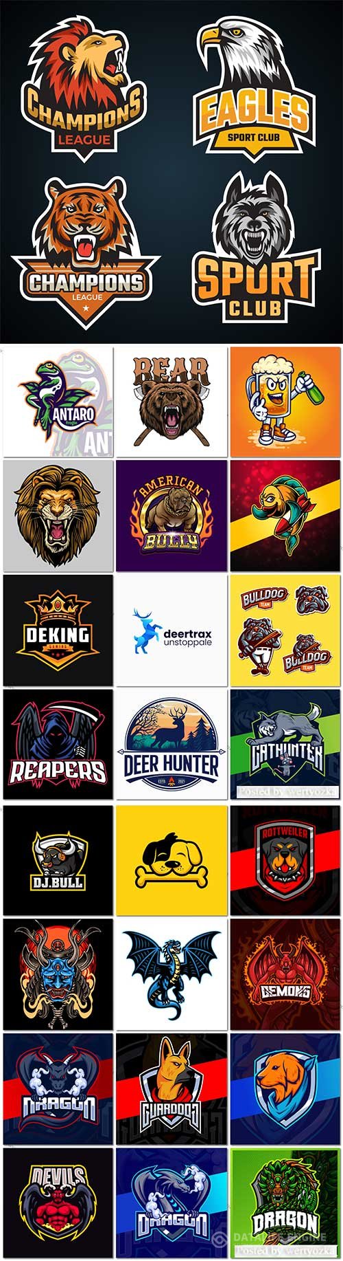 Mascot logo design set premium vector vol 22
