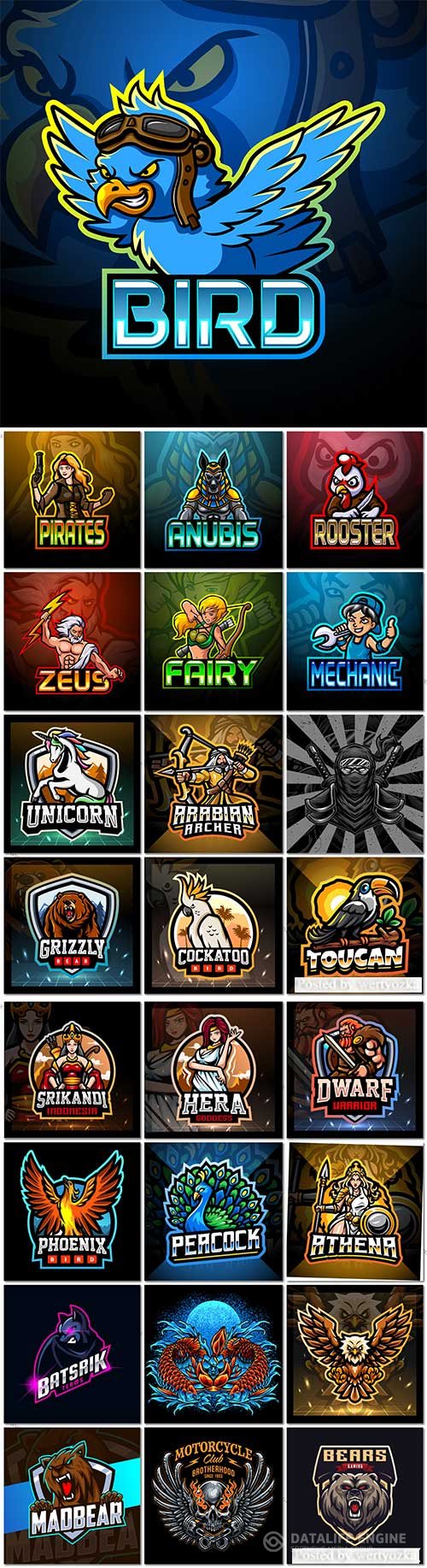 Mascot logo design set premium vector vol 20
