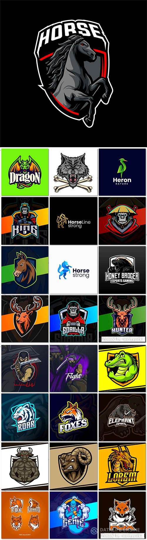 Mascot logo design set premium vector vol 23