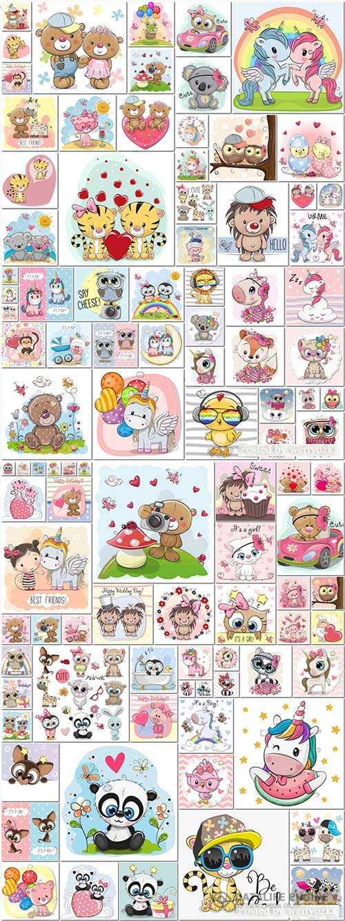 100 Bundle funny animals in vector vol 5