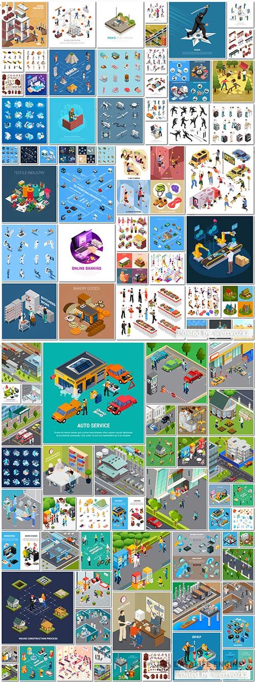 100 Bundle isometric concept vector design vol 9