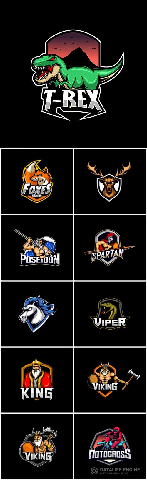 Mascot logo design set premium vector vol 15