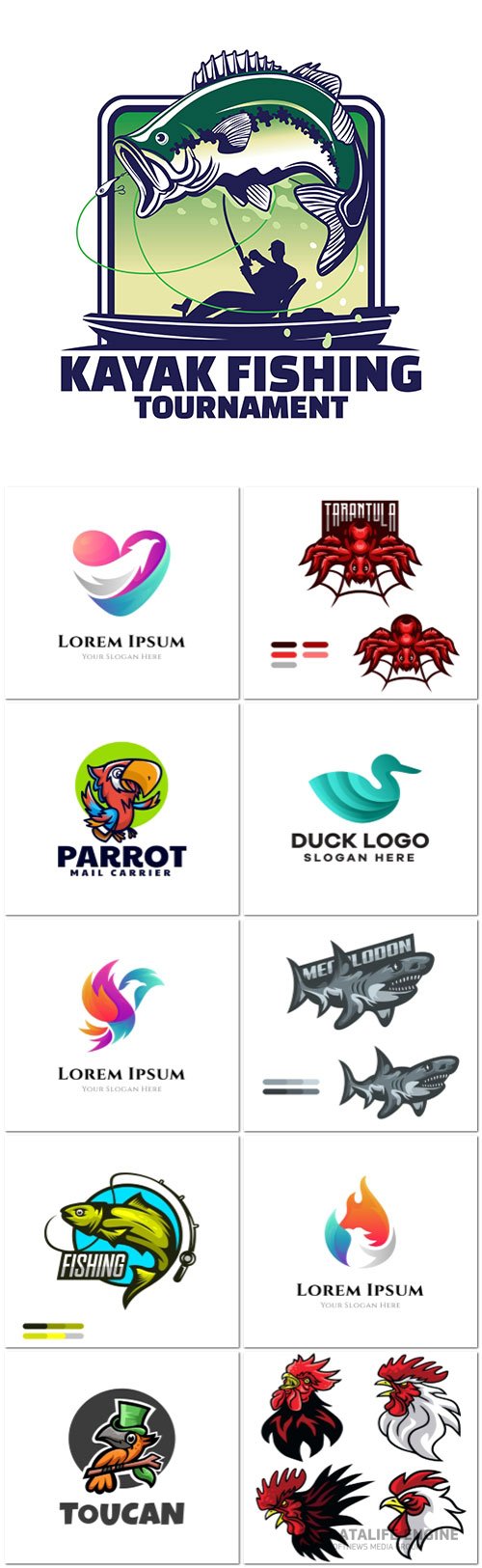 Mascot logo design set premium vector vol 12