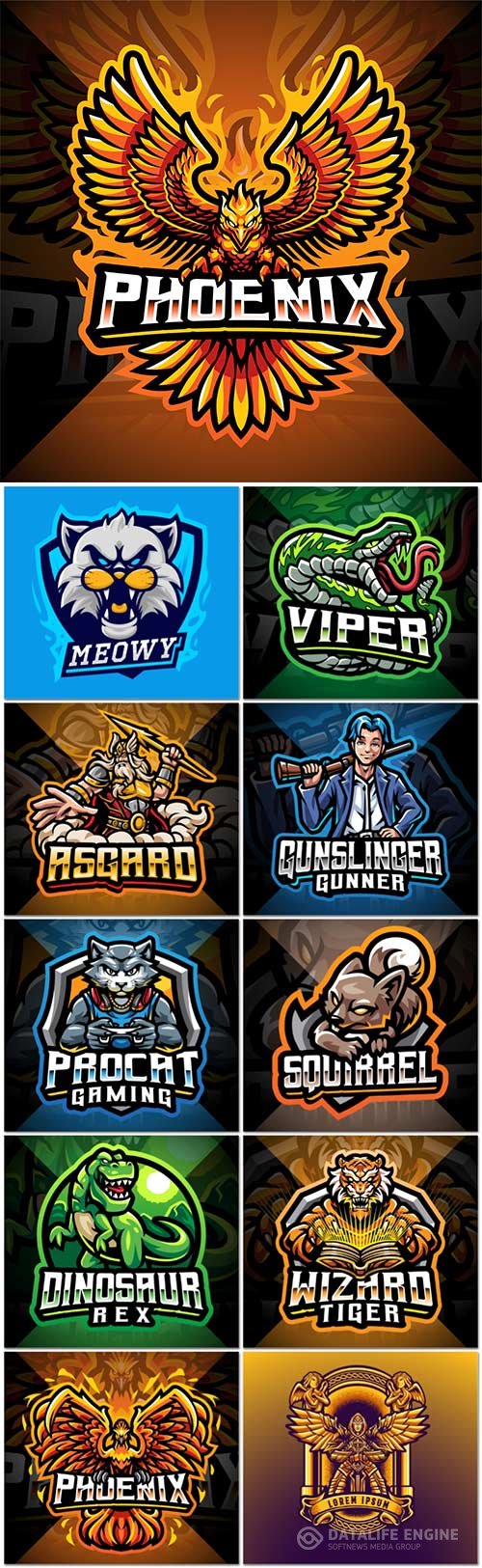 Mascot logo design set premium vector vol 11