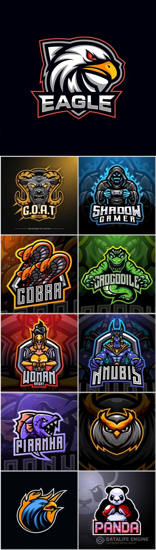 Mascot logo design set premium vector vol 5