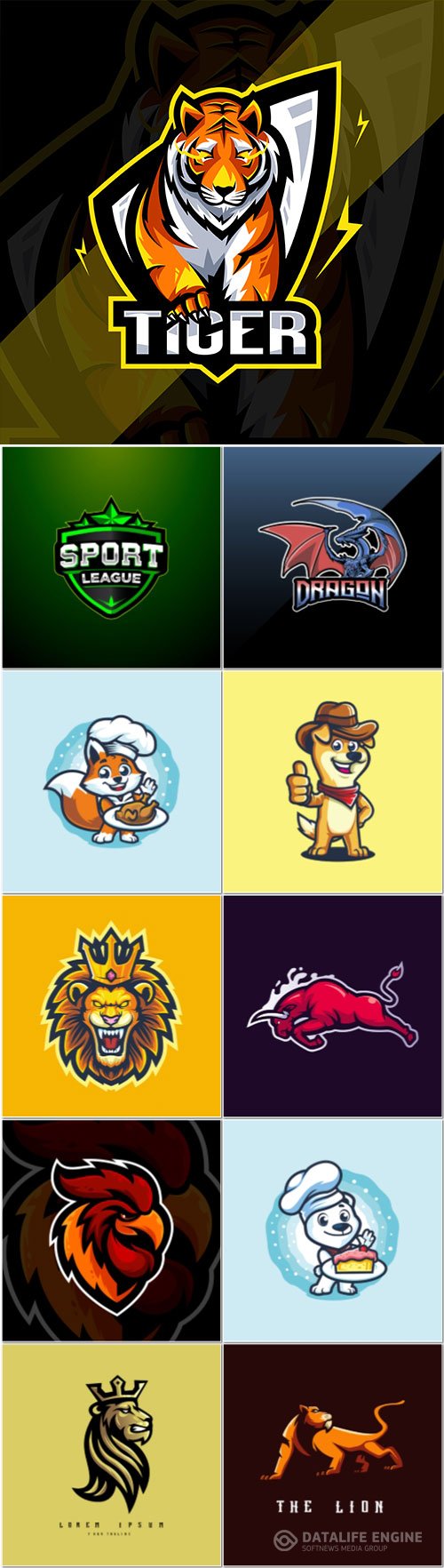 Mascot logo design set premium vector vol 2