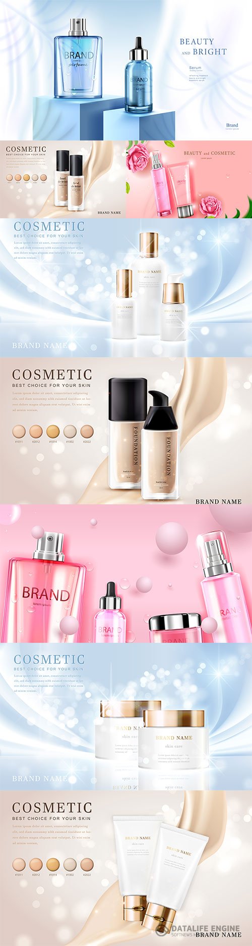 3d cosmetic make up vector illustration