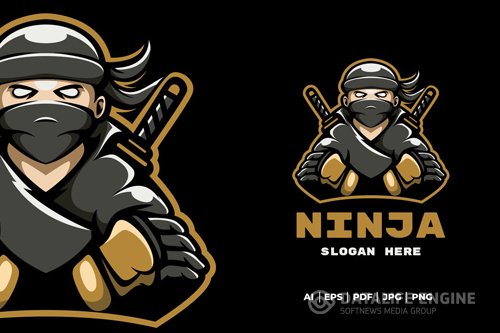 Ninja mascot logo