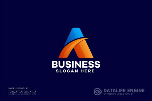 Abstract Letter A Gradient Logo Design