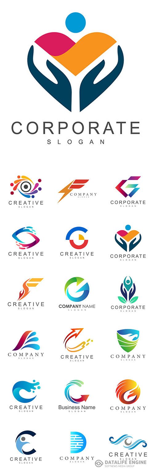 Business logos set in vector