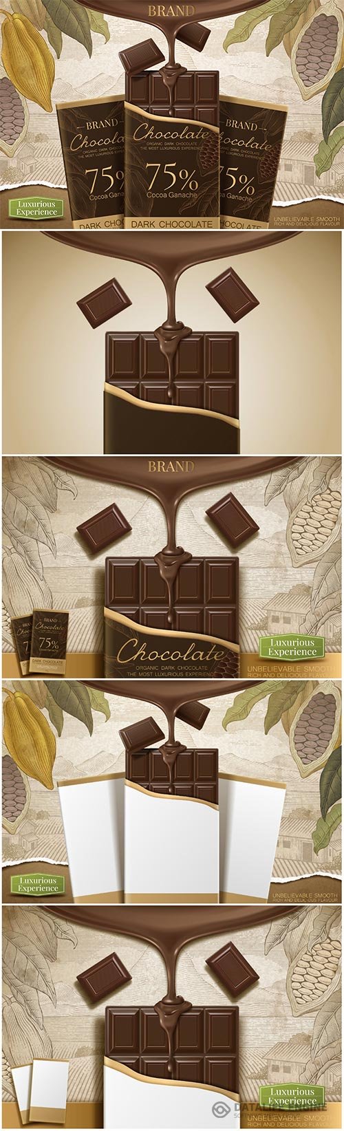 Chocolate advertising vintage poster in vector