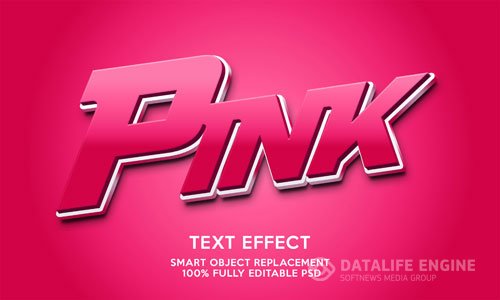 Pink text effect template psd