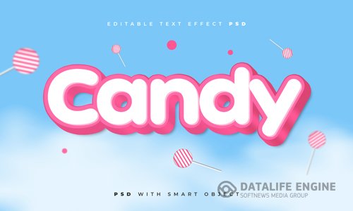 Candy text effect psd