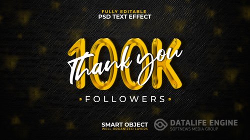 100k text effect psd