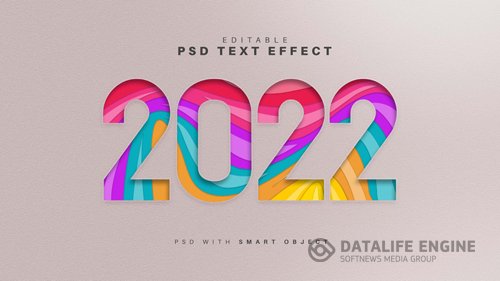 2022 paper style text effect psd