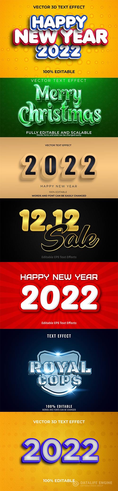 Christmas text editable, New year text vector effect