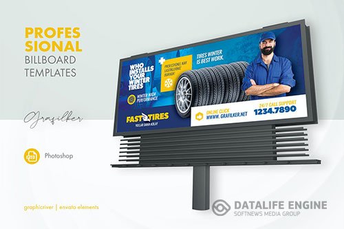 Auto Tires Billboard Templates