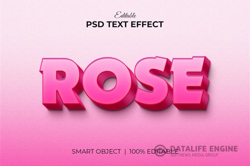 Rose editable 3d text effect premium psd
