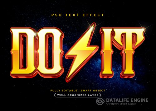 3d style do it text effect psd
