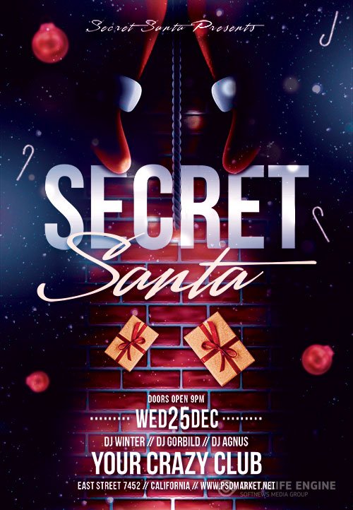 Secret santa flyer psd