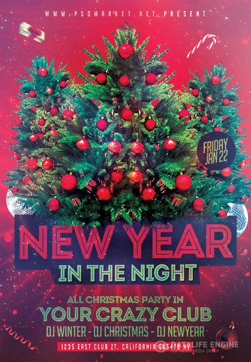 New year celebration flyer psd