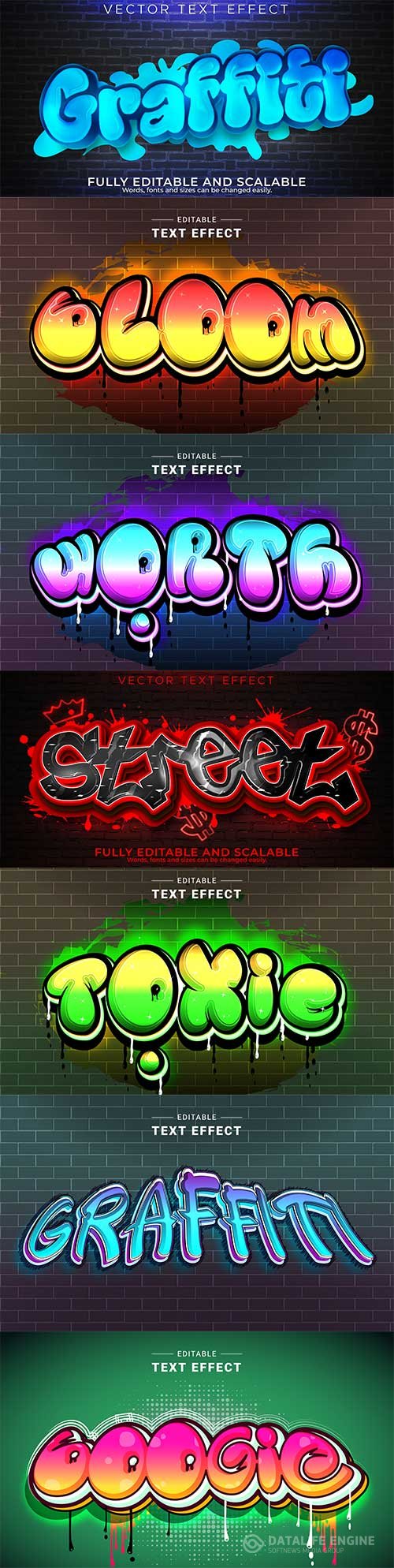 Graffiti street text effect vector