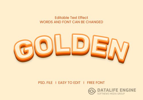 Golden text effect psd