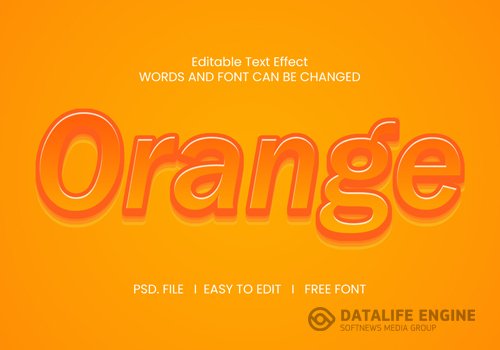 Orange text effect psd