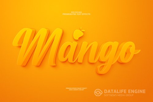 Mango editable 3d psd premium text effect