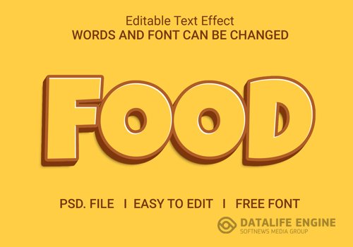 Food text effect psd