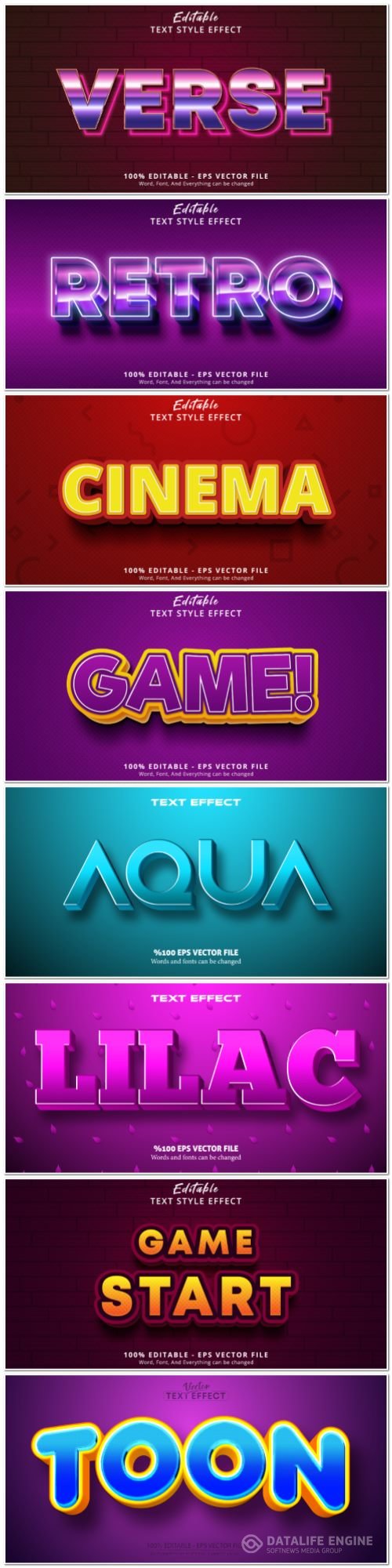 3d editable text style effect vector vol 945