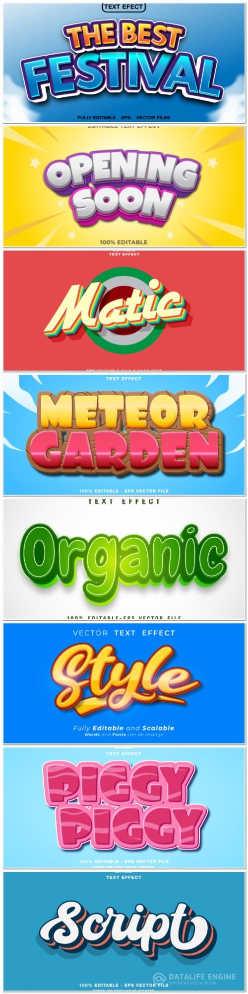 3d editable text style effect vector vol 948