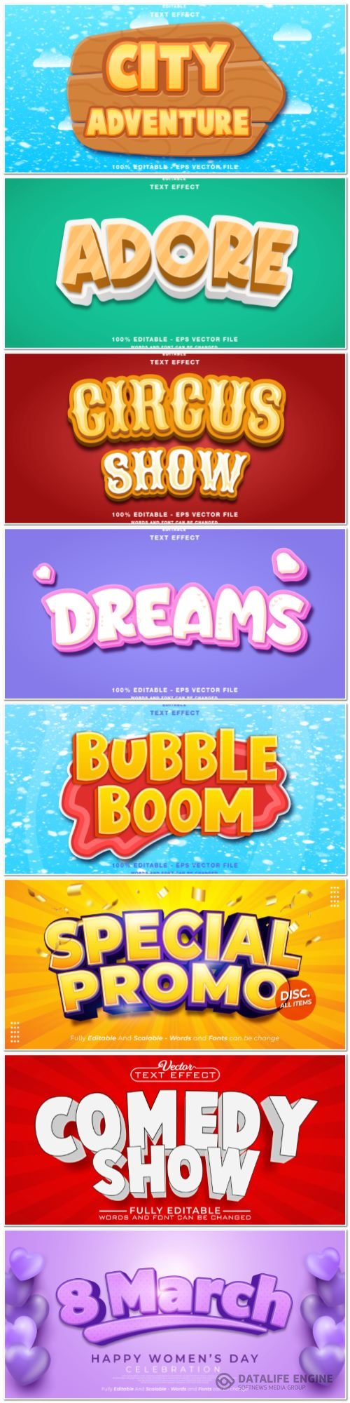 3d editable text style effect vector vol 947