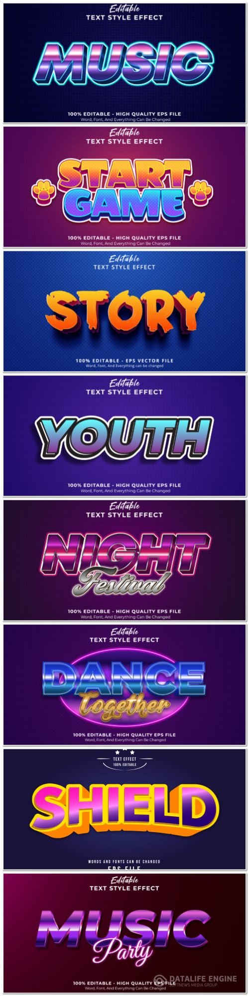 3d editable text style effect vector vol 949