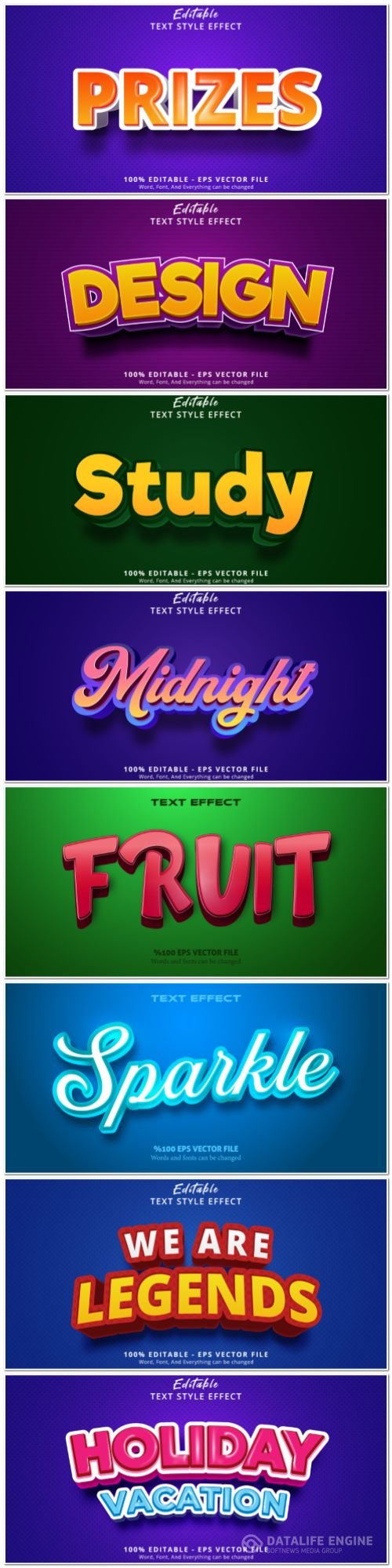 3d editable text style effect vector vol 944