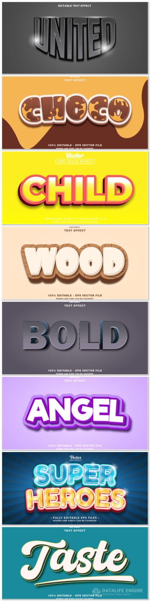 3d editable text style effect vector vol 942