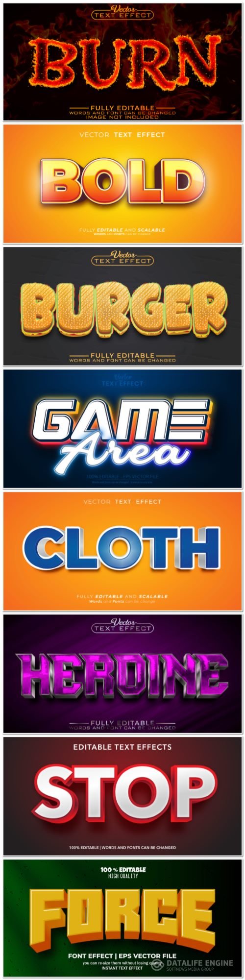 3d editable text style effect vector vol 938