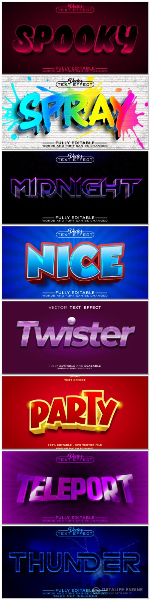 3d editable text style effect vector vol 941