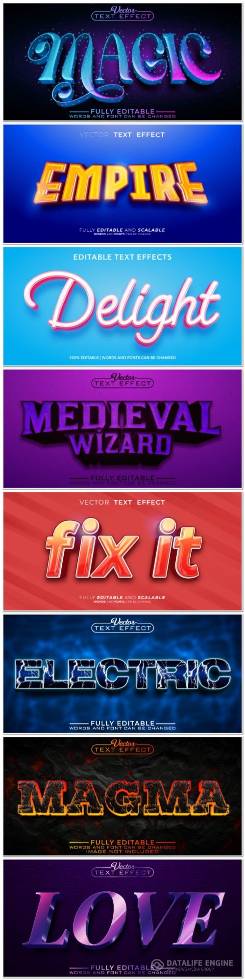 3d editable text style effect vector vol 940