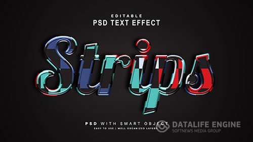 Strips text effect editable text smart object