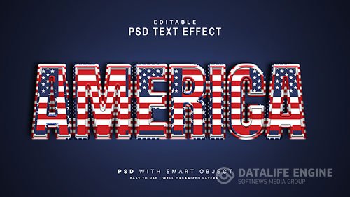 America text effect editable text smart object