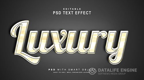 Luxury text effect editable text smart object