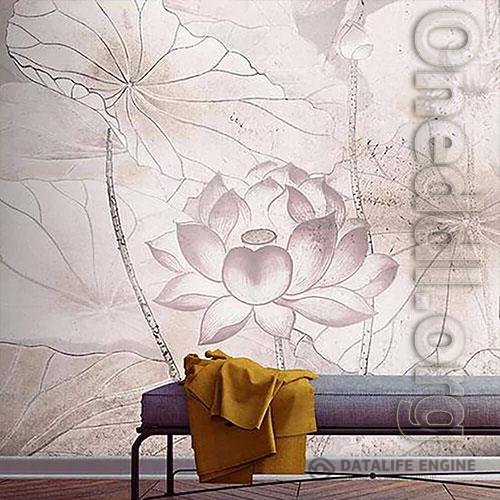 3D texture lotus flowers closeup