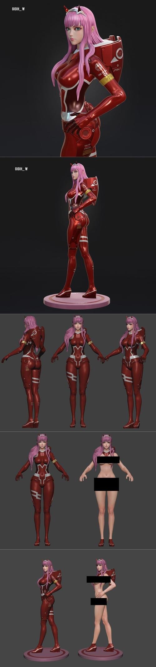 Zero Two From Darling In the FranXx – 3D Print