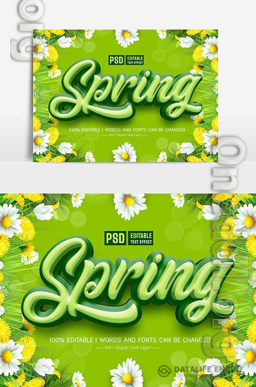 Beautiful Spring Text Effect With Flowers