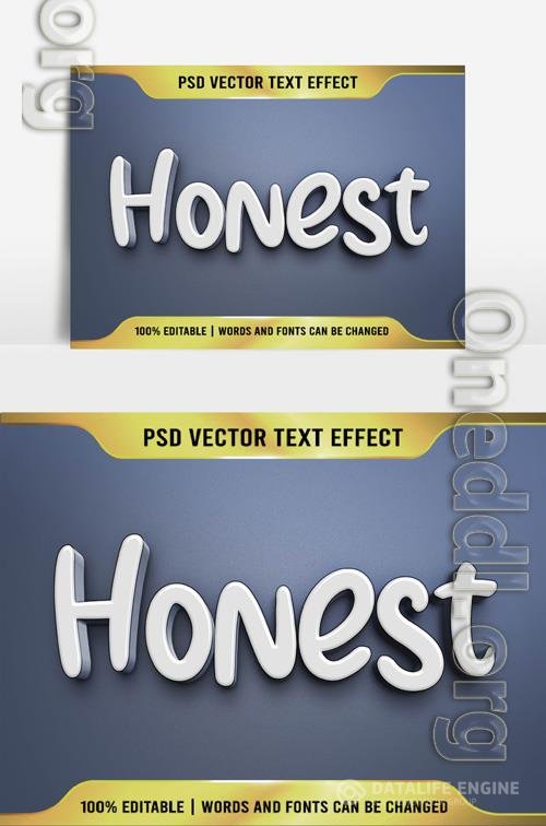 Text 3D very beautiful Honest