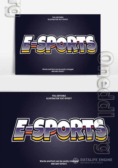 Esports Text Effect Vector Illustration