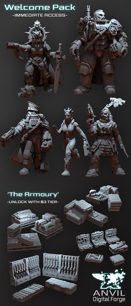 Anvil Digital Forge - Character collection and The Armoury Welcome Pack – 3D Print